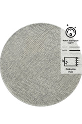 Rusticana 3104 Naturel Jüt Halı Modern Örme Yuvarlak Kilim